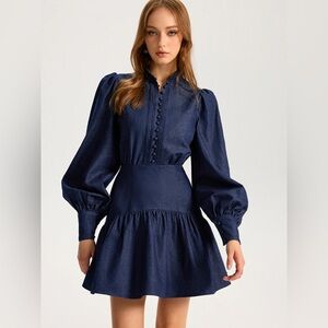Commense Navy Blue Mini Dress